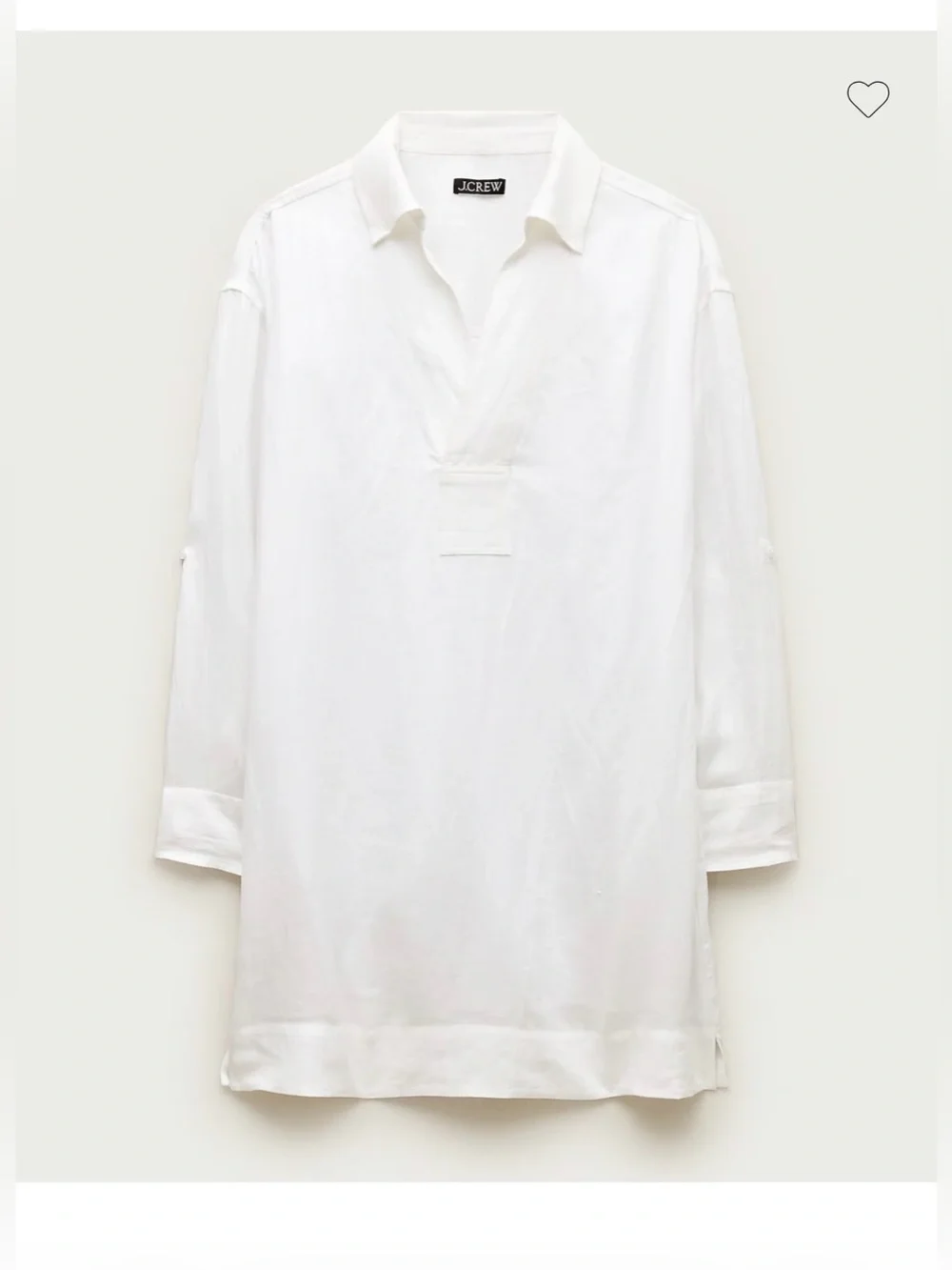 J. Crew white Linen Collared Long Sleeve Mini Dress Tunic M